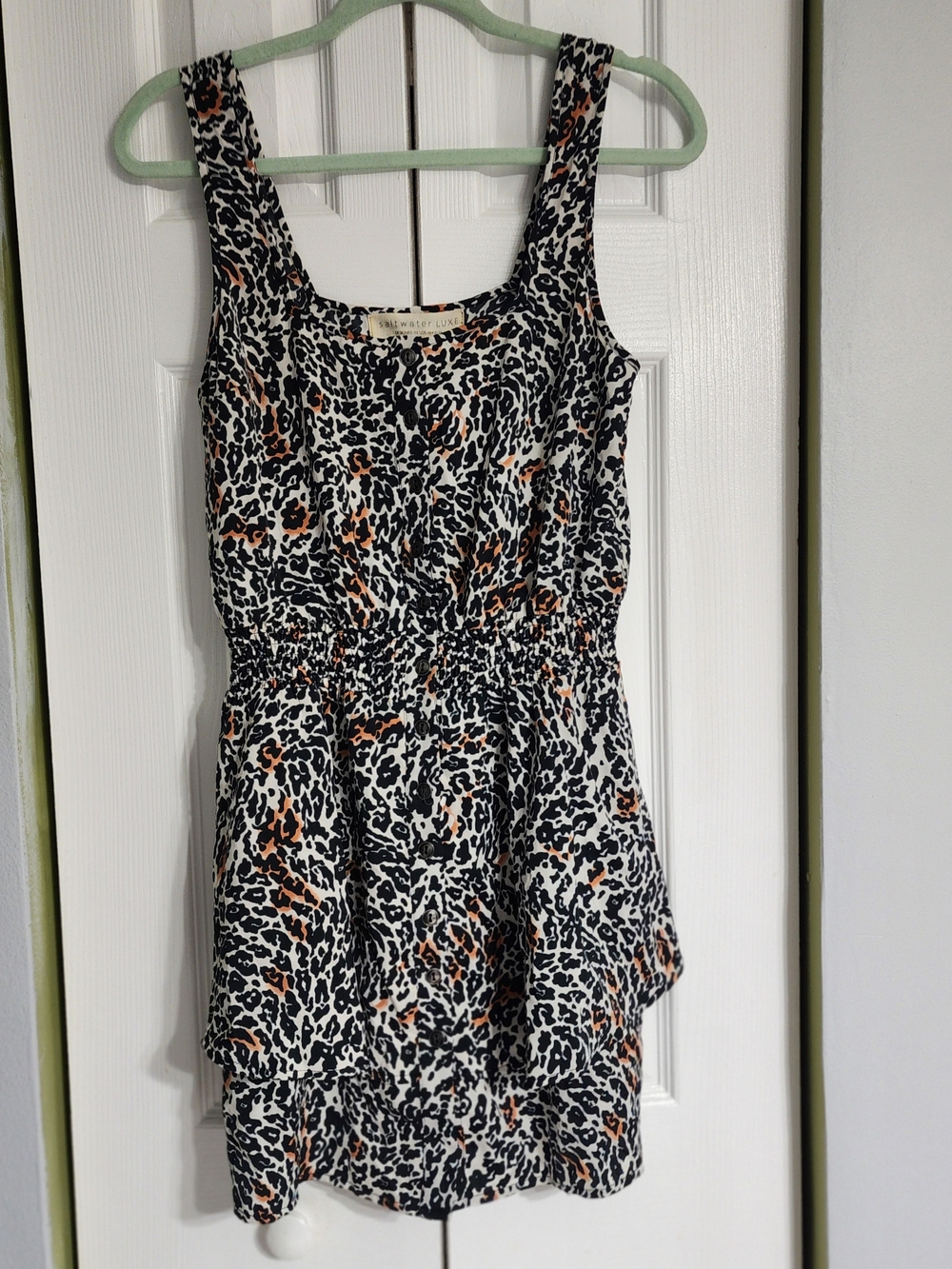 Saltwater Luxe leopard button dress Size S Luxe 90s Style